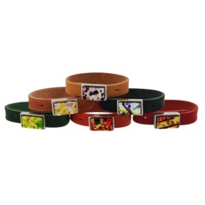 BRACCIALE CUOIO LARGO RETTANGOLO