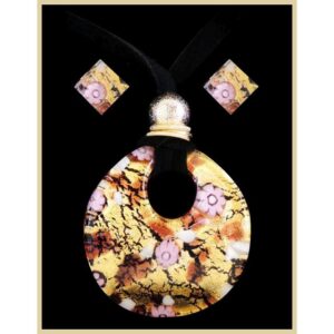 PARURE COLLANA CON SCATOLA CON CIONDOLO DIAM 4 FOGLIA ORO o ARGENTO