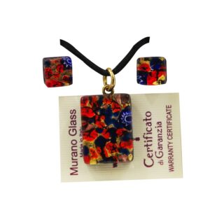 PARURE COLLANA CON SCATOLA CON CIONDOLO 1.8X2.5 FOGLIA ORO o ARGENTO