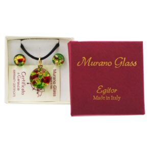 PARURE COLLANA CON SCATOLA CON CIONDOLO DIAM 18 FOGLIA ORO o ARGENTO