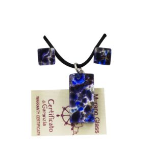 PARURE COLLANA CON SCATOLA CON CIONDOLO 1.5X3 FOGLIA ORO o ARGENTO