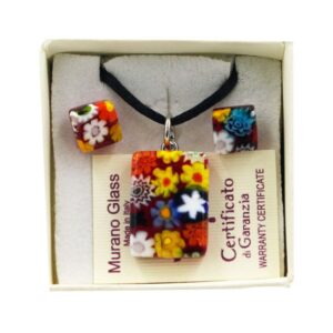 PARURE COLLANA CON SCATOLA CON CIONDOLO MURRINA 2X2.5