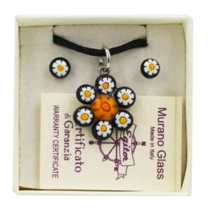 PARURE COLLANA CON SCATOLA CON CIONDOLO FIORE MURRINA