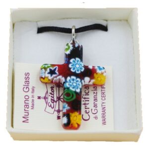 COLLANA CON SCATOLA CON CIONDOLO CROCE MURRINA MULTI