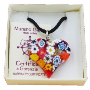 COLLANA CON SCATOLA CON CIONDOLO CUORE CM 3 MURRINA MULTI