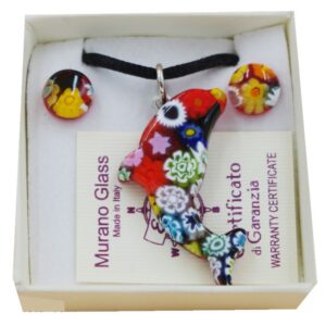 PARURE COLLANA CON SCATOLA CON CIONDOLO DELFINO MURRINA MULTI
