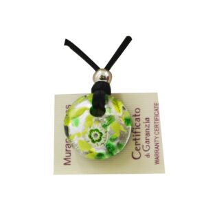 COLLANA CON SCATOLA CON CIONDOLO DIA.28 FOGLIA ORO o ARGENTO