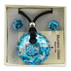 PARURE COLLANA CON SCATOLA CON CIONDOLO DIAM.3 FOGLIA ORO o ARGENTO