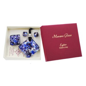 PARURE COLLANA CON SCAT CON CIONDOLO 4X4 FOGLIA ORO o ARGENTO