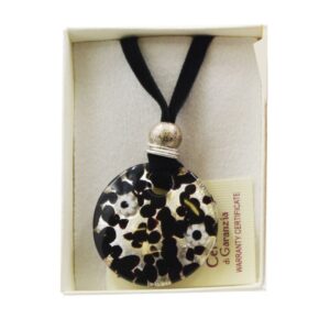 COLLANA CON SCATOLA  CON CIONDOLO  DIAM 4 FOGLIA ORO o ARGENTO