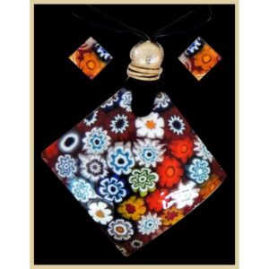 PARURE COLLANA CON SCATOLA CON CIONDOLO 4X4 MURRINA