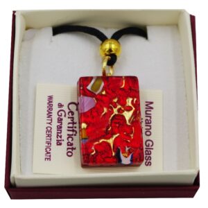 COLLANA CON CIONDOLO 2X3 FOGLIA ORO o ARGENTO CON SCATOLA