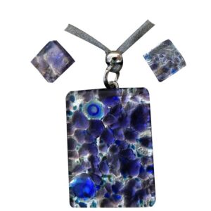 PARURE COLLANA CON CIONDOLO 2X3 FOGLIA ORO o ARGENTO CON SCATOLA