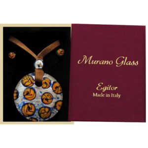 PARURE COLLANA CON CIONDOLO DIAM.4.FOGLIA ARGENTO  CON SCATOLA