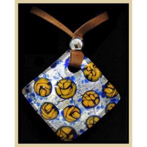 COLLANA CON CIONDOLO 4X4 FOGLIA ARGENTO  CON SCATOLA