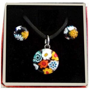 PARURE COLLANA CON SCATOLA CON CIONDOLO DIA.18 TUTTO MURRINA  MULTI