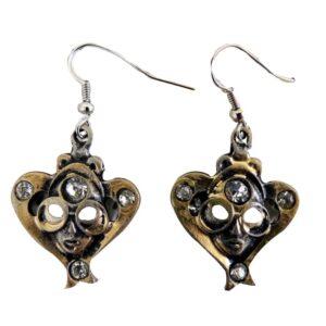 ORECCHINI MONACHELLA.MASCHERA ORO-STRASS