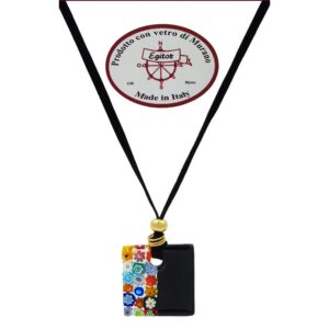 COLLANA CON CIONDOLO VETRO+MURRINA 4X4