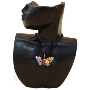 COLLANA CON CIONDOLO FARFALLA MURRINA  MULTICOLOR