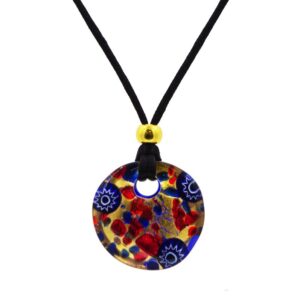 COLLANA CON CIONDOLO  DIAM.3 FOGLIA ORO o ARGENTO