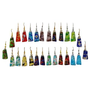 ORECCHINI TRAPEZI CON MONACHELLA  FOGLIA ORO o ARGENTO