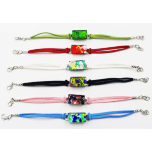 BRACCIALE CUOINO 1.2X2 FOGLIA ORO o ARGENTO