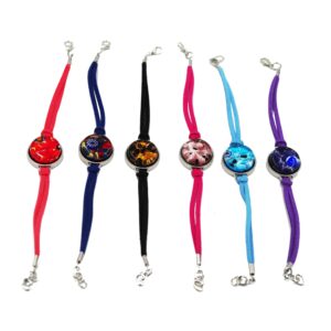 BRACCIALE CUOINO CON GHIERA DIA.18 FOGLIA ORO o ARGENTO