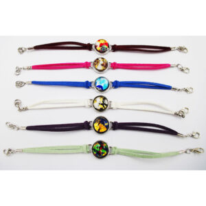 BRACCIALE CUOINO FOGLIA ORO o ARGENTO. DIAM.14