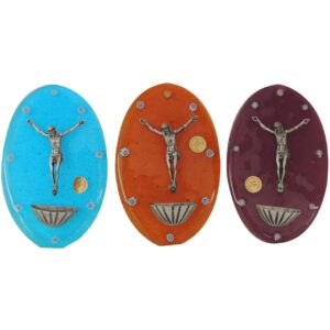 ACQUASANTIERE OVALI CON CRISTO 10x16cm