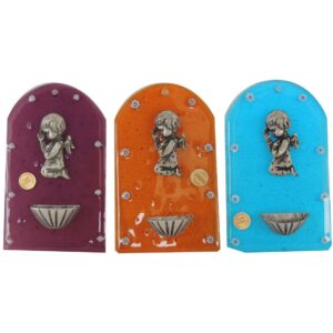 ACQUASANTIERE CAPITELLO CON ANGELO 9x16cm