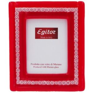 PORTA FOTO Misura Esterna cm 12X15 ROSSO+MURRINA  MONOCOLORE