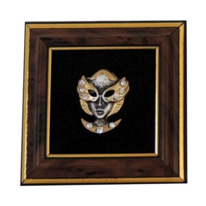 QUADRETTO A1 MASCHERA GRANDE ORO-STRASS