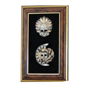 QUADRETTO A2 MASCHERA GRANDI ORO-STRASS