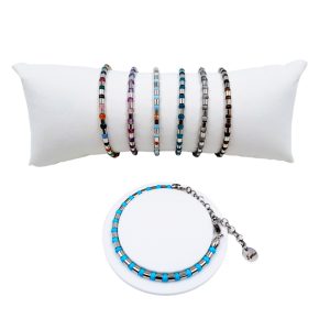 BRACCIALE PIETRE DURE e ACCIAIO