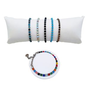 BRACCIALE PIETRE DURE e ACCIAIO