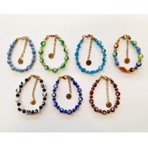 BRACCIALE PERLE DI VETRO MARGHERITA