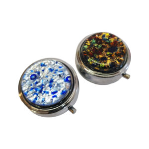 PORTAPILLOLE 35mm FOGLIA ORO/ARGENTO